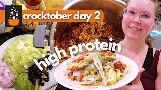 Crocktober Day 2: High-Protein, Low-Calorie Salsa Chicken | Easy Crockpot Recipe