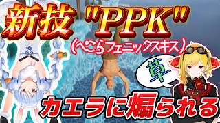 コメントの意味不明な技名を採用し攻略を進めるが、カエラに散々煽られるぺこら