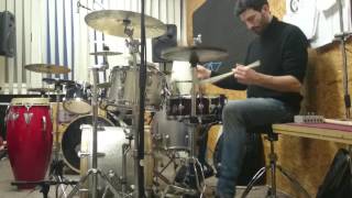 Giancarlo Mura warming up on drums