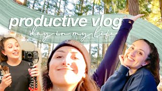 PRODUCTIVE VLOG // day in my life working, chores, tidying up + nature walk