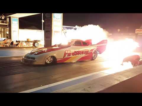 Firestorm Jet Funny Car Euro Finals 2021 Santa Pod Raceway.  Firestorm v Fireforce Jet Dragster.