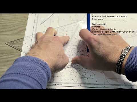 Patente Nautica ep. 69 - Carteggio Oltre Mappa 5D - Scarroccio (Esercizio 69 - 5.3.4-3)