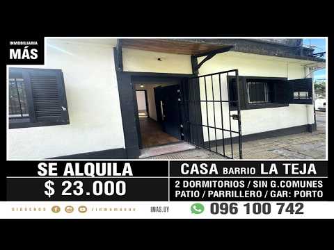 Video de YouTube - Casa Alquiler Patio La Teja Montevideo iMas.uy LM *