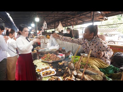 Cambodia Traditional Market @ Countryside Vs Phnom Penh City - Oudong Street Food & More