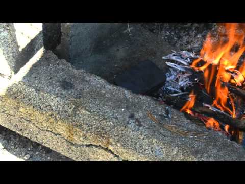 Friction fire and making char cloth