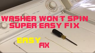 Washer Won't Spin or Drain - DIY Easy Fix Save $$