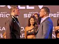 KUBRAT PULEV GIVES FRANK MIR AN ICE COLD STARE DOWN IN FIRST FACE TO FACE AHEAD OF FIGHT