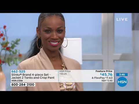 Slinky Brand 4piece Set  Jacket, 2 Tanks and Crop Pant