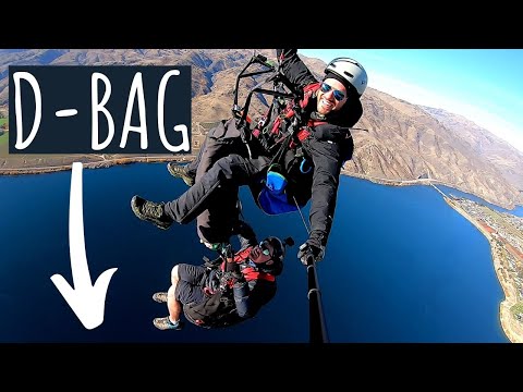 Paraglider Dbag off Tow Cromwell - NZ