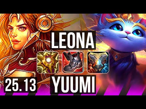 LEONA & Aphelios vs YUUMI & Ezreal (SUP) | KR Master | 25.13