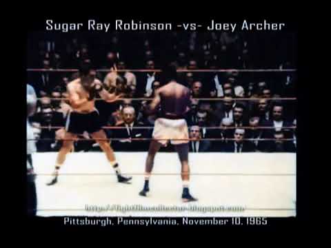Sugar Ray Robinson vs Joey Archer - Robinson's Last Fight Colorized