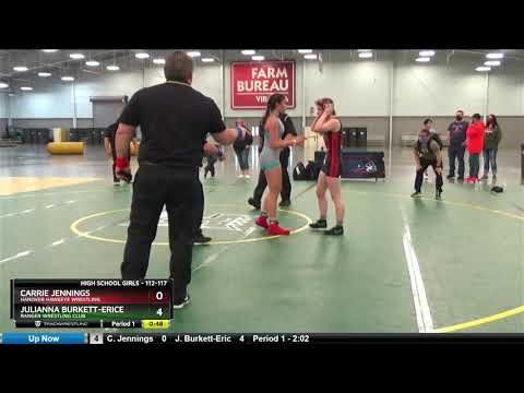 High School Girls 112-117 Carrie Jennings Hanover Hawkeye Wrestling Vs Julianna Burkett-Erice Rang