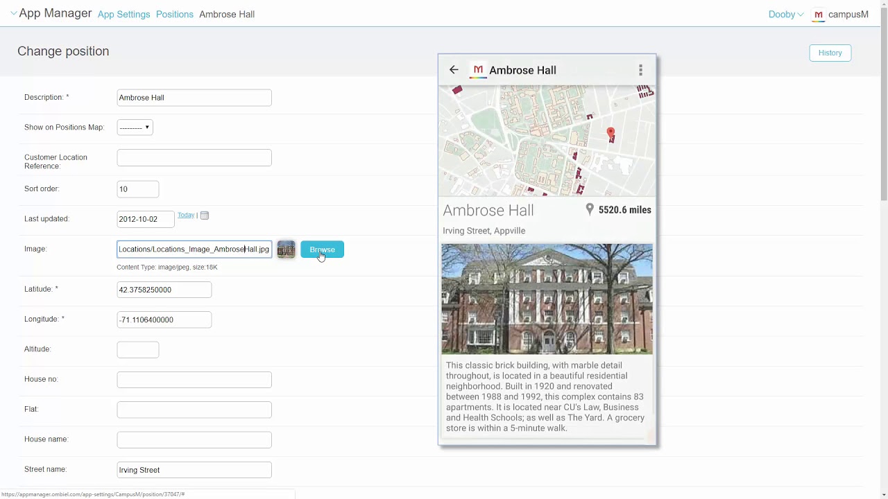 campusM: How to Add a Position to a Campus Map