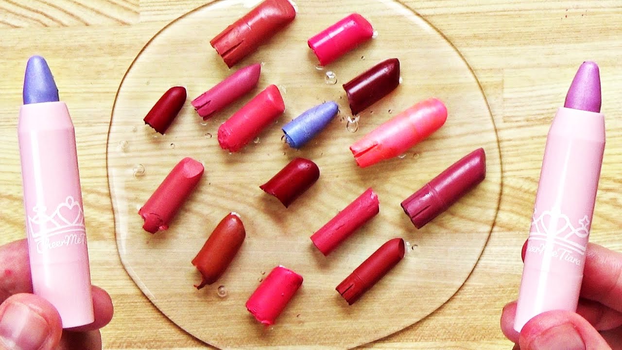 Slime Coloring with Makeup! Mixing 18 lipsticks Into Clear Slime! Satisfying Slime Video! #3
