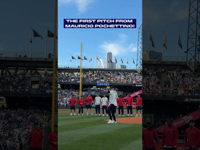Mauricio Pochettino’s First Pitch at the Mariners Game! ⚾️💥