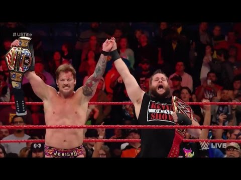 Roman Reigns vs Chris Jericho & Kevin Owens Full Match United State Championship WWE RAW 9/1/17