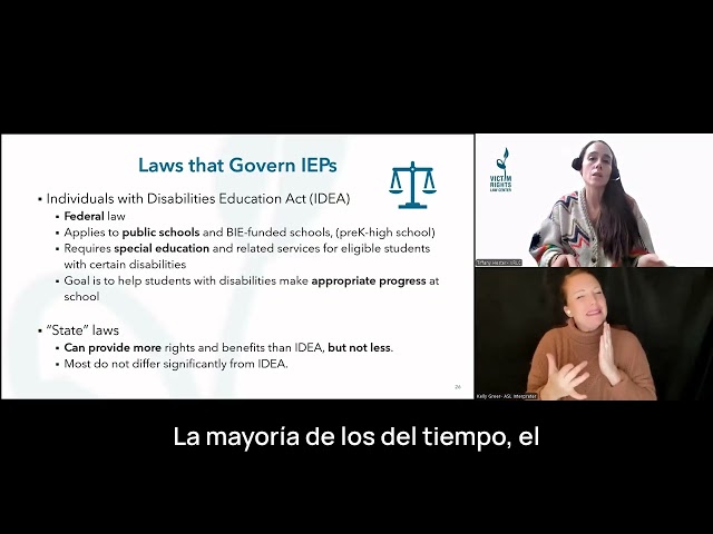 How 504 Plans and IEPs can Support Survivors’ Needs in K-12 Schools, Pt. 2 (Spanish)