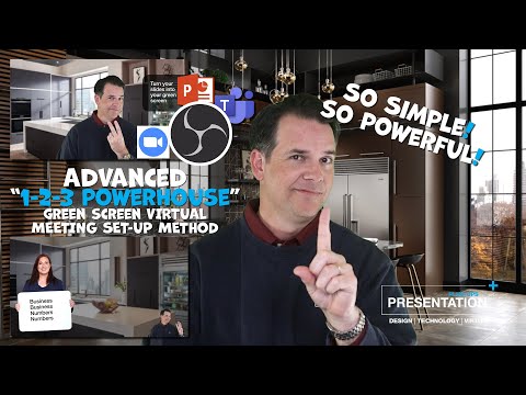 Advanced OBS Studio "1-2-3 POWERHOUSE" Green Screen Transitions for Virtual Meetings