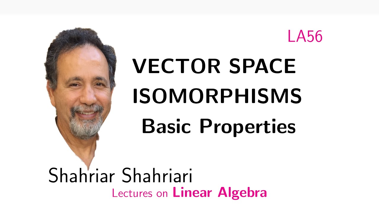 LA56 Vector Space Isomorphisms: Basic Properties