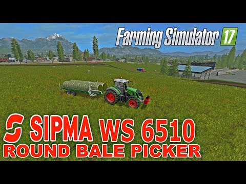 FS | 17 | Mods SIPMA WS 6510 ROUND BALE PICK AND TRANSPORT TRAILER