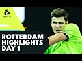 Hurkacz Faces Tsonga; Norrie Battles Humbert & Goffin vs De Minaur | Rotterdam 2022 Highlights Day 1