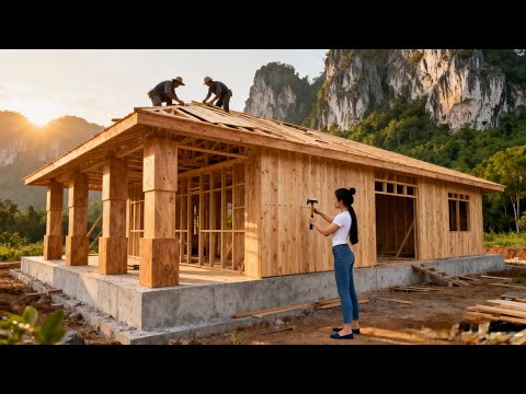 The young woman spent 127 days building her dream log cabin.|By @Duong753 ​