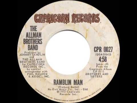 1973 HITS ARCHIVE: Ramblin’ Man - Allman Brothers Band (#1 record--stereo 45)