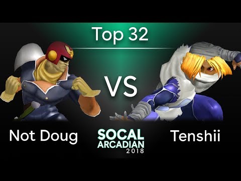 SoCal Arcadian 2018 - Not Doug (Falcon) VS Tenshii (Sheik) - SSBM Top 32 - Winners Round 1