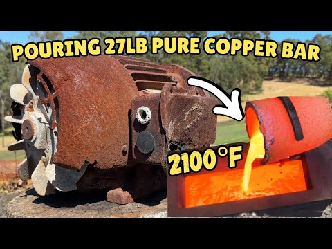 Huge 27LB Copper Ingot - Shredding Copper - ASMR Motor Melting - Scrap Yard Salvage BigStackD