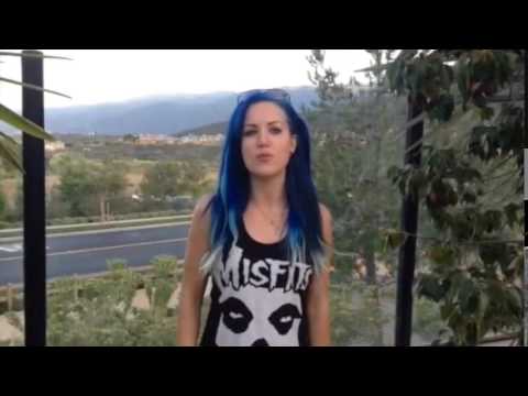 Alissa White-Gluz greeting for the show in Rouen, France!