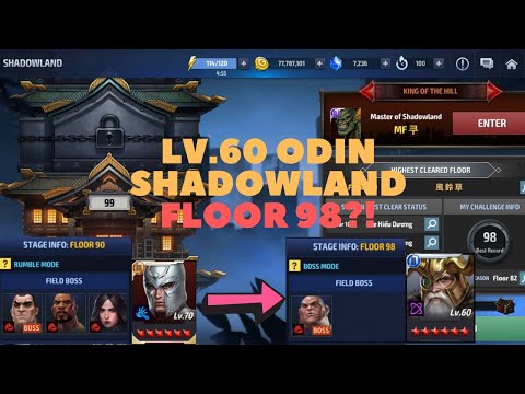 SHADOWLAND FLOORS 90-98! Ft LV. 60 ODIN (All-Father)?! - Marvel Future Fight
