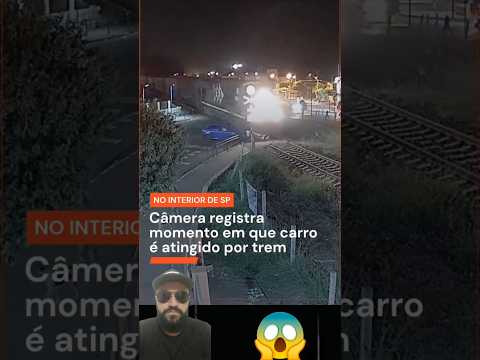 Um carro foi atingido por um trem em uma passagem em nível em Santa Ernestina (SP)