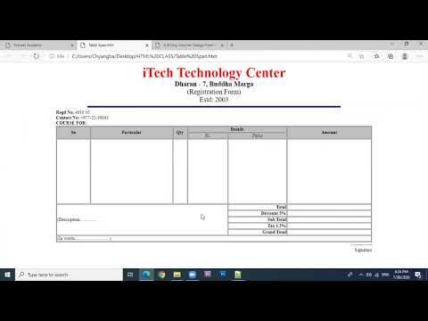 Table Design in HTML