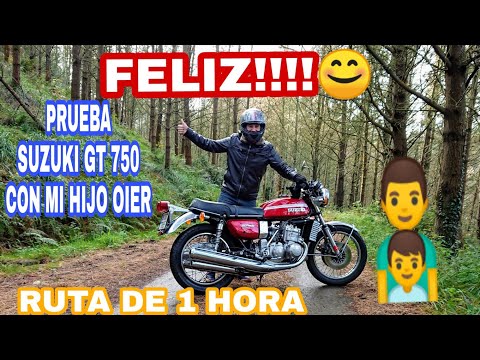 14. FELIZ!!!😀1ª PRUEBA SUZUKI GT 750 Y MI HIJO OIER ON BOARD por el monte