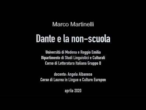 Marco Martinelli: Dante e la non-scuola