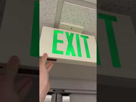 Testing a green exit sign at my church (dead) #shorts ##emergencylighting #exitsign