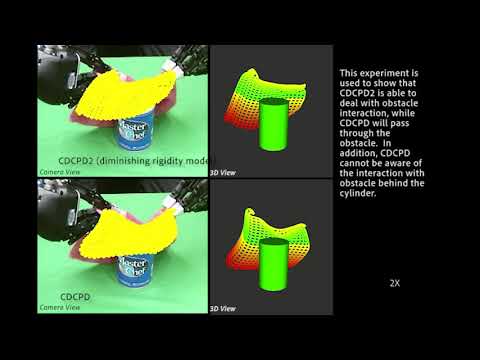 Tracking Partially-Occluded Deformable Objects While Enforcing Geometric Constraints