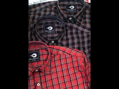 Cotton twill casual being primal men's checkered full sleeve...