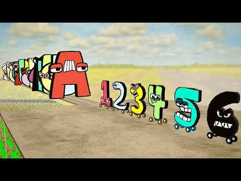 Number Lore 1-10 Cars vs Alphabet Lore A-Z Walls | Teardown