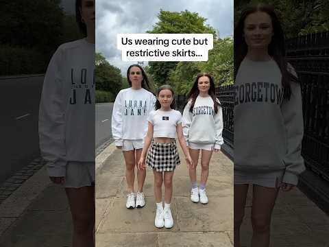 Us wearing cute but restrictive skirts