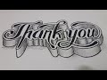 3d Thank You Drawing On Paper / Writing Art Easy