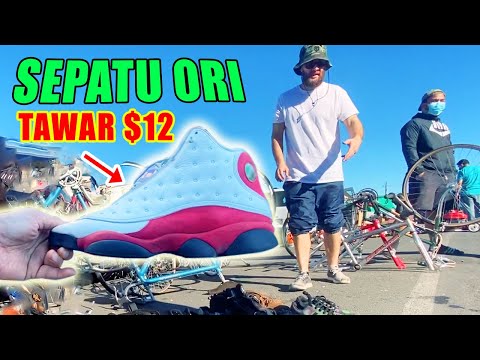 Suasana Pasar Bekas AMERIKA, SEPATU ORI TAWAR Rp.180,000.00