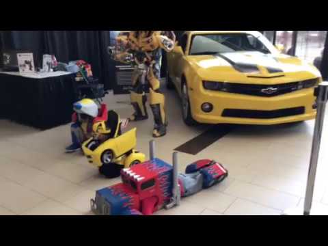 Optimus Prime, Bumblebee, and Starscream - Best Transformers Costume Ever!