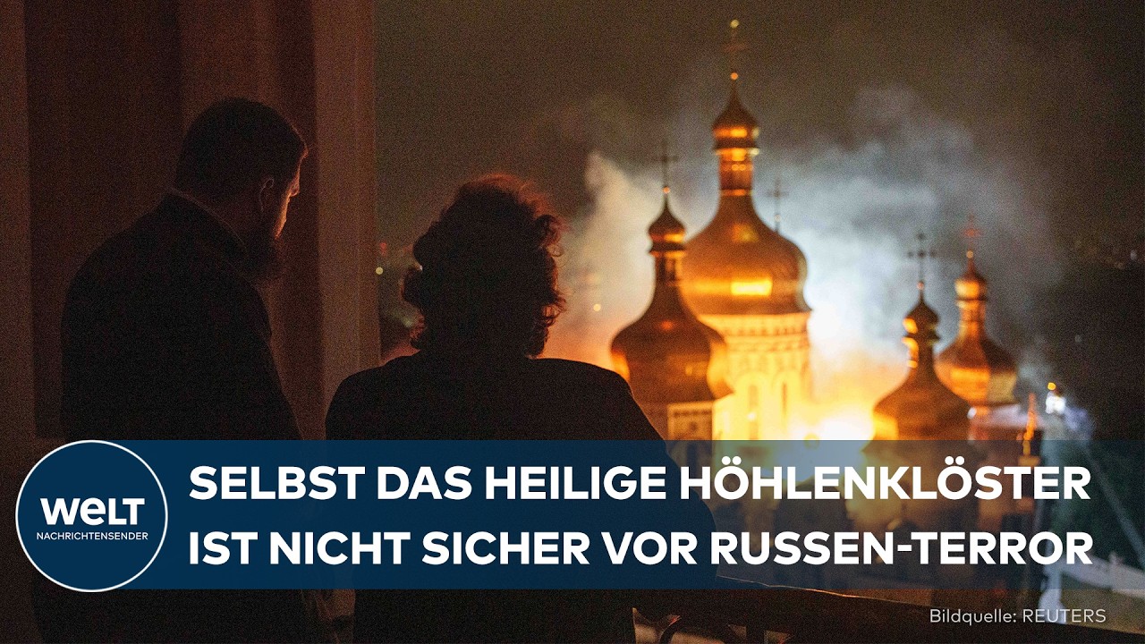 UKRAINE-KRIEG: Heftige russischer Raketenhagel auf Kiew ‒ ikonisches orthodoxes Höhlenkloster brennt