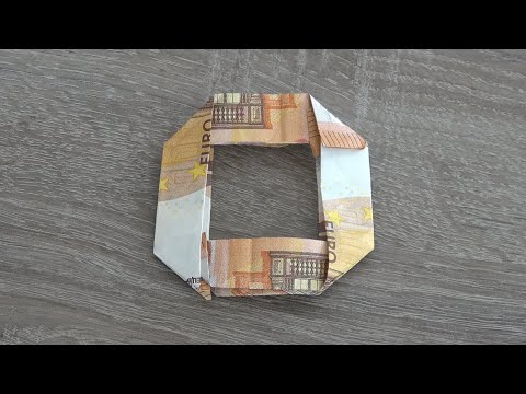Folding money NUMBER 0, making money gifts, folding instructions banknote as ZERO