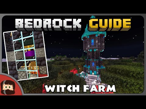 Witch Farm (EASY) and Tower | Bedrock Guide S1 EP45 | Tutorial Survival Lets Play | Minecraft