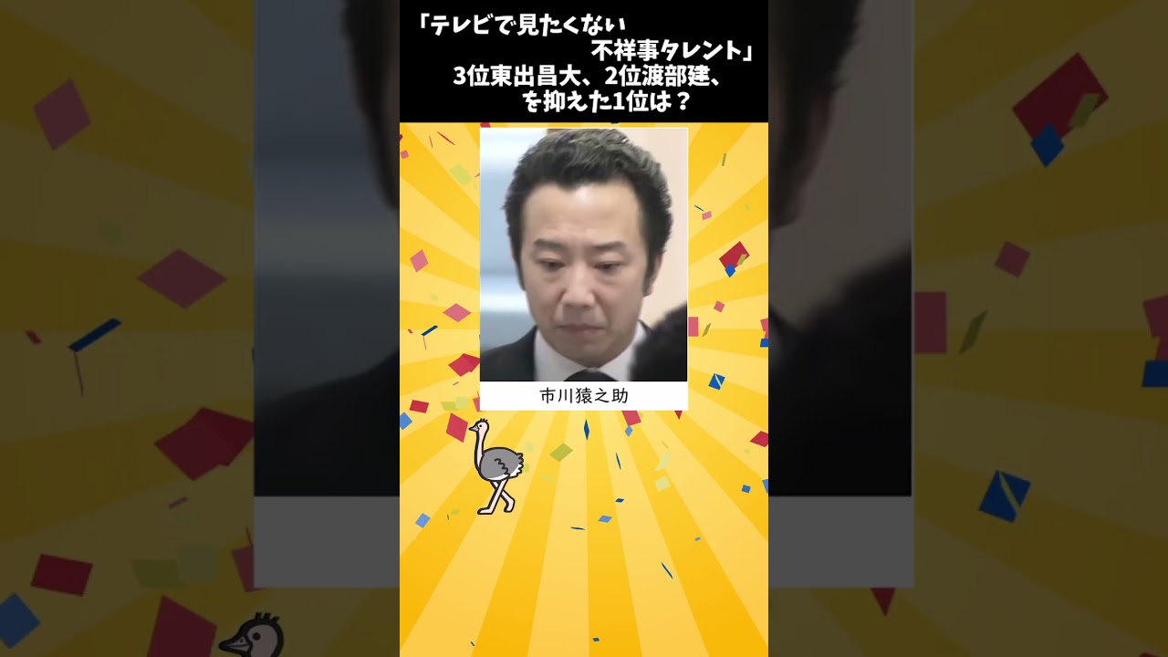 「テレビで見たくない不祥事タレント」ランキング3位→東出昌大、2位→渡部建を抑えた1位は？ #Shorts