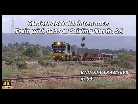 5M43N ARTC Maintenance Train with 8257 at Stirling North, SA 11/7/19