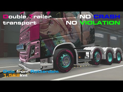 Euro Truck Simulator 2 - Volvo FH - Oslo-Rotterdam Double Trailer delivery