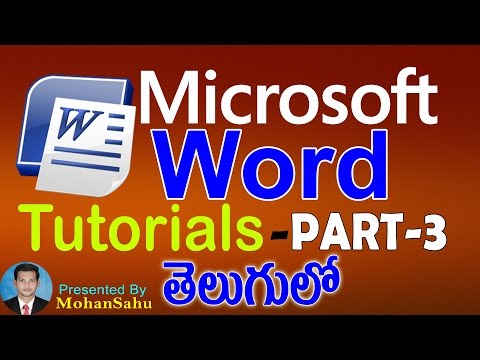 Ms Word Tutorials in Telugu Part - 3 || LEARN COMPUTER TELUGU VIDEOS